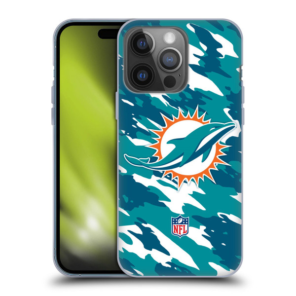 NFL Miami Dolphins Logo Camou Soft Gel Case for Apple iPhone 14 Pro