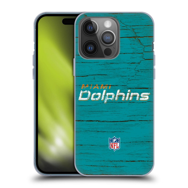 NFL Miami Dolphins Logo Distressed Look Soft Gel Case for Apple iPhone 14 Pro