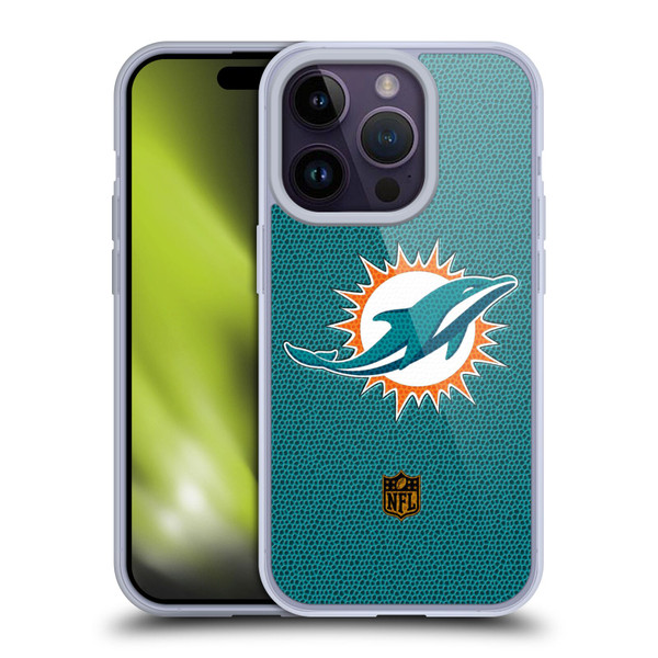 NFL Miami Dolphins Logo Football Soft Gel Case for Apple iPhone 14 Pro
