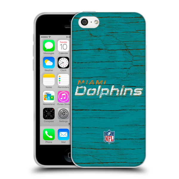 NFL Miami Dolphins Logo Distressed Look Soft Gel Case for Apple iPhone 5c