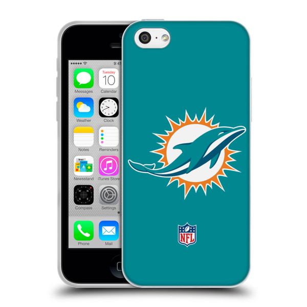 NFL Miami Dolphins Logo Plain Soft Gel Case for Apple iPhone 5c