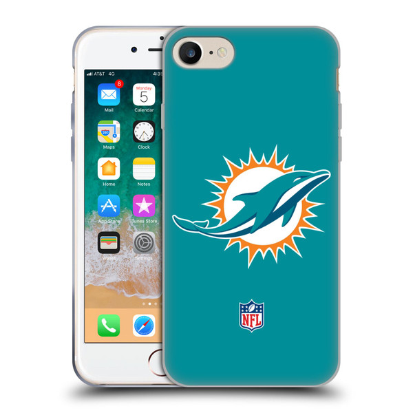 NFL Miami Dolphins Logo Plain Soft Gel Case for Apple iPhone 7 / 8 / SE 2020 & 2022