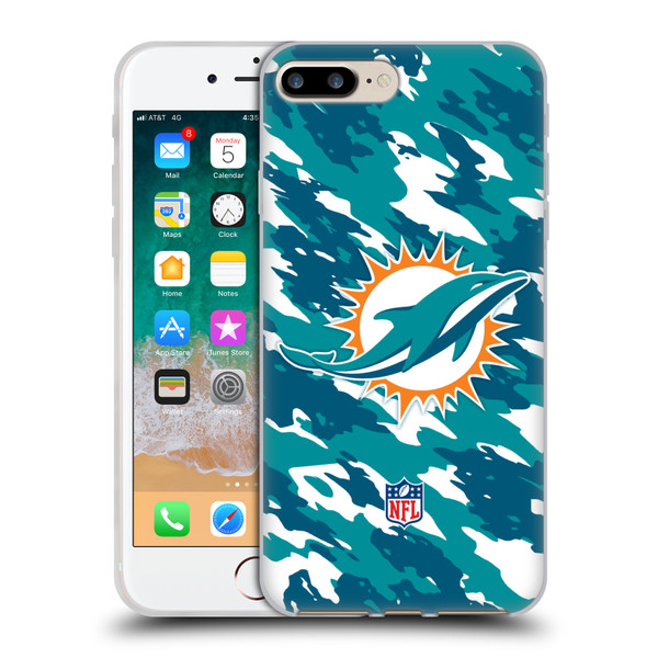 NFL Miami Dolphins Logo Camou Soft Gel Case for Apple iPhone 7 Plus / iPhone 8 Plus