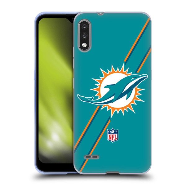 NFL Miami Dolphins Logo Stripes Soft Gel Case for LG K22
