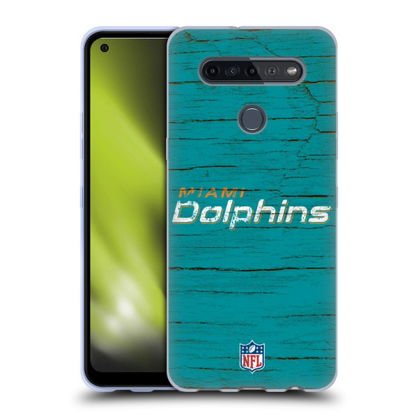NFL Miami Dolphins Logo Distressed Look Soft Gel Case for LG K51S