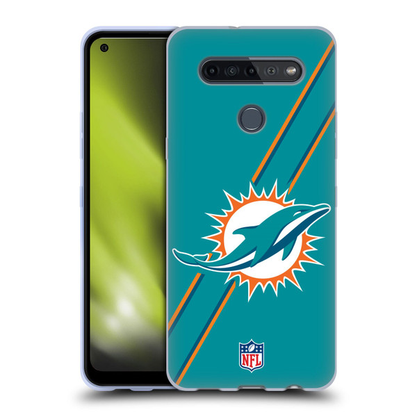 NFL Miami Dolphins Logo Stripes Soft Gel Case for LG K51S