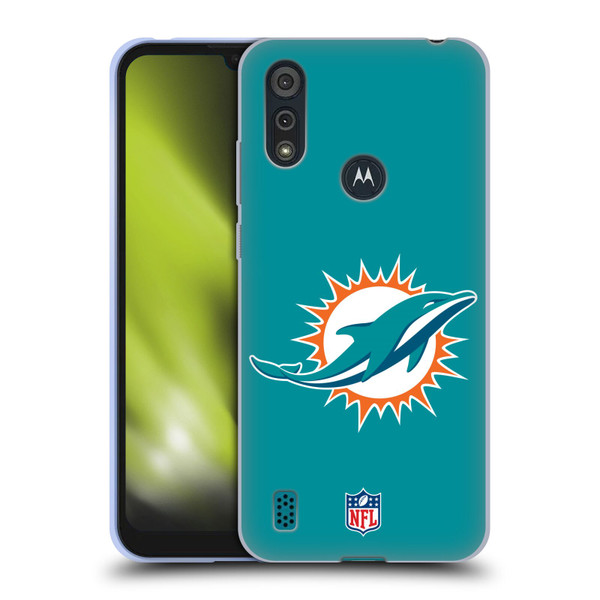 NFL Miami Dolphins Logo Plain Soft Gel Case for Motorola Moto E6s (2020)