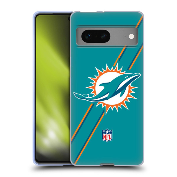 NFL Miami Dolphins Logo Stripes Soft Gel Case for Google Pixel 7
