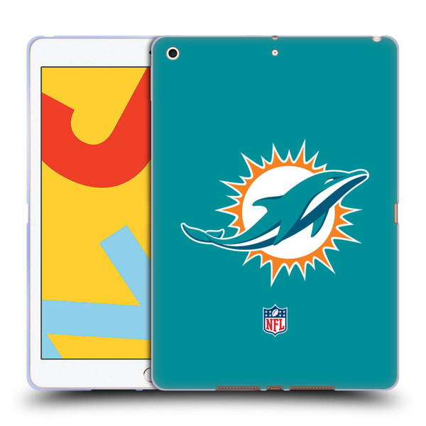 NFL Miami Dolphins Logo Plain Soft Gel Case for Apple iPad 10.2 2019/2020/2021