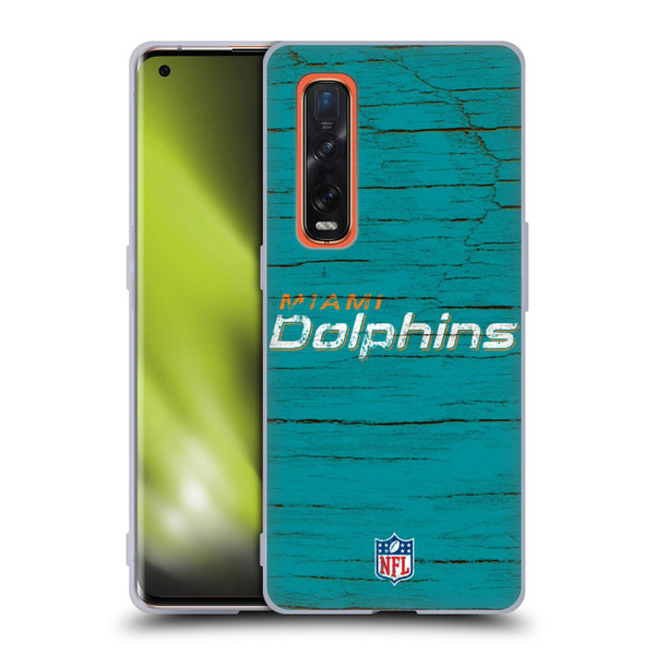 NFL Miami Dolphins Logo Distressed Look Soft Gel Case for OPPO Find X2 Pro 5G