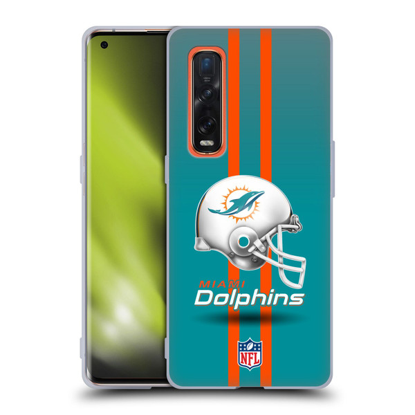 NFL Miami Dolphins Logo Helmet Soft Gel Case for OPPO Find X2 Pro 5G
