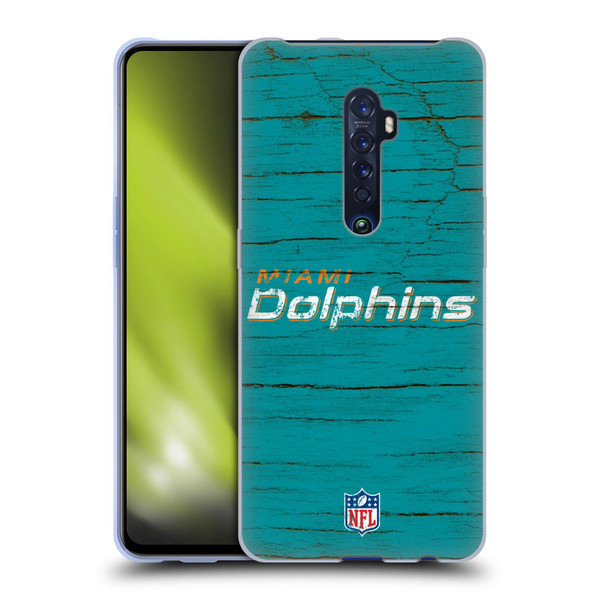 NFL Miami Dolphins Logo Distressed Look Soft Gel Case for OPPO Reno 2