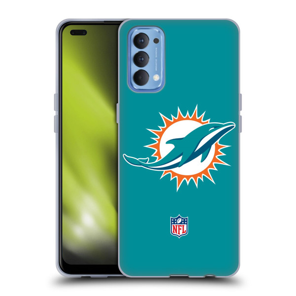 NFL Miami Dolphins Logo Plain Soft Gel Case for OPPO Reno 4 5G