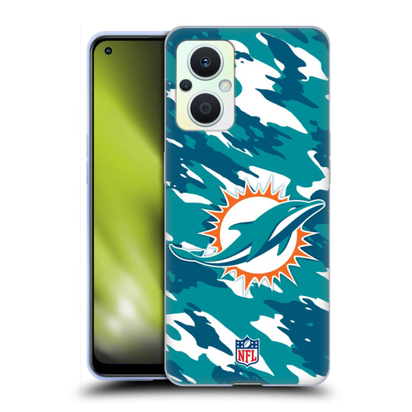 NFL Miami Dolphins Logo Camou Soft Gel Case for OPPO Reno8 Lite