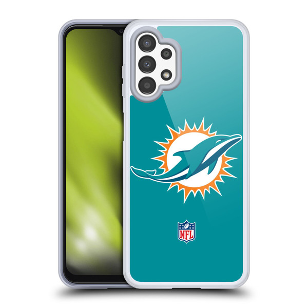 NFL Miami Dolphins Logo Plain Soft Gel Case for Samsung Galaxy A13 (2022)
