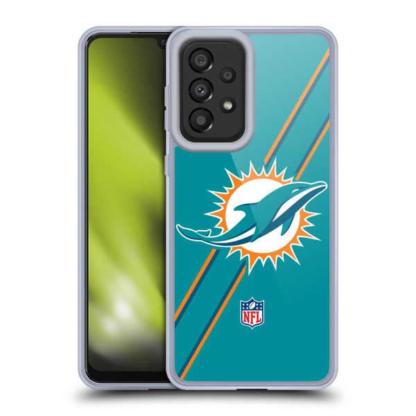 NFL Miami Dolphins Logo Stripes Soft Gel Case for Samsung Galaxy A33 5G (2022)