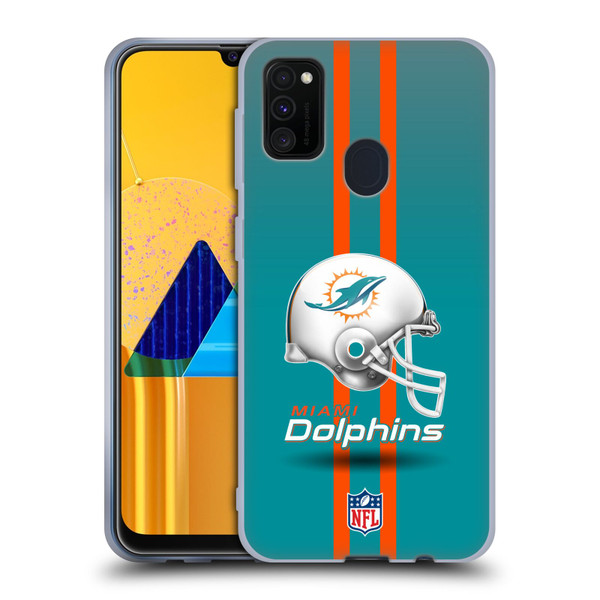 NFL Miami Dolphins Logo Helmet Soft Gel Case for Samsung Galaxy M30s (2019)/M21 (2020)