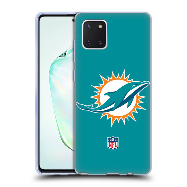 NFL Miami Dolphins Logo Plain Soft Gel Case for Samsung Galaxy Note10 Lite