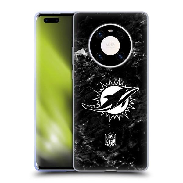 NFL Miami Dolphins Artwork Marble Soft Gel Case for Huawei Mate 40 Pro 5G