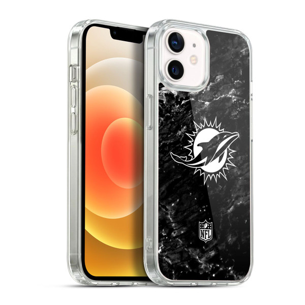 NFL Miami Dolphins Artwork Marble Soft Gel Case for Apple iPhone 12 / iPhone 12 Pro & MagSafe