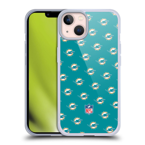 NFL Miami Dolphins Artwork Patterns Soft Gel Case for Apple iPhone 13