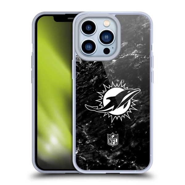 NFL Miami Dolphins Artwork Marble Soft Gel Case for Apple iPhone 13 Pro
