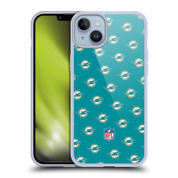 NFL Miami Dolphins Artwork Patterns Soft Gel Case for Apple iPhone 14 Plus