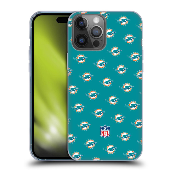 NFL Miami Dolphins Artwork Patterns Soft Gel Case for Apple iPhone 14 Pro Max