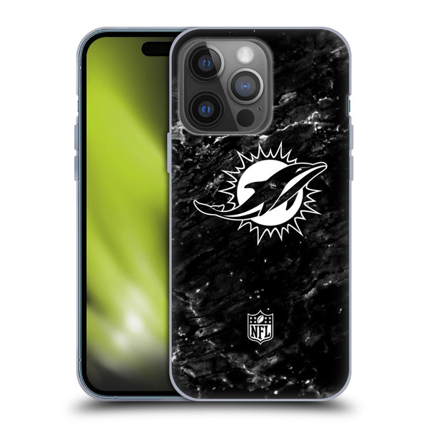 NFL Miami Dolphins Artwork Marble Soft Gel Case for Apple iPhone 14 Pro