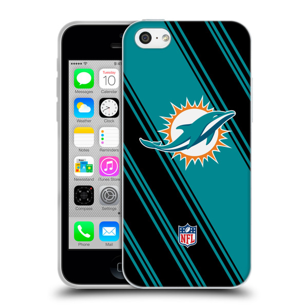 NFL Miami Dolphins Artwork Stripes Soft Gel Case for Apple iPhone 5c