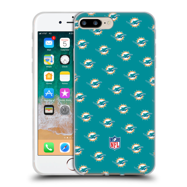NFL Miami Dolphins Artwork Patterns Soft Gel Case for Apple iPhone 7 Plus / iPhone 8 Plus