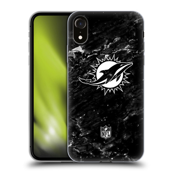 NFL Miami Dolphins Artwork Marble Soft Gel Case for Apple iPhone XR