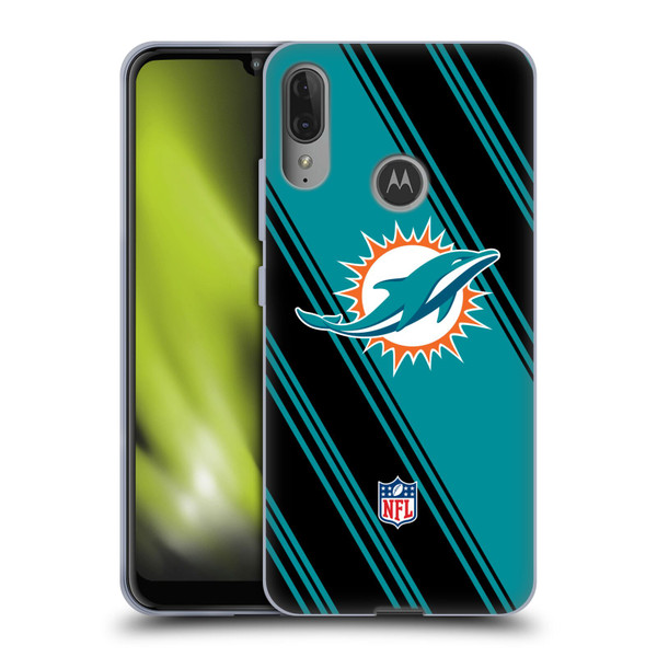 NFL Miami Dolphins Artwork Stripes Soft Gel Case for Motorola Moto E6 Plus