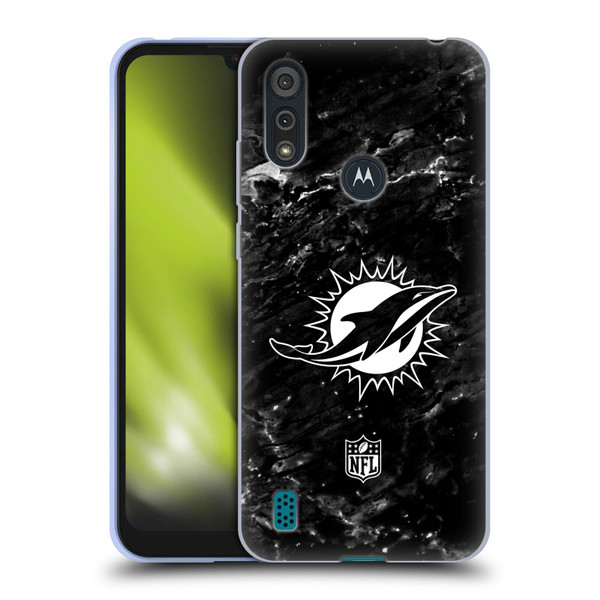NFL Miami Dolphins Artwork Marble Soft Gel Case for Motorola Moto E6s (2020)