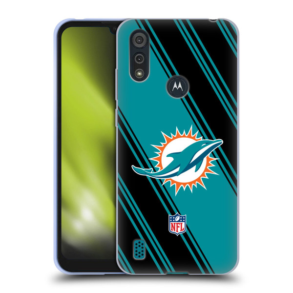 NFL Miami Dolphins Artwork Stripes Soft Gel Case for Motorola Moto E6s (2020)
