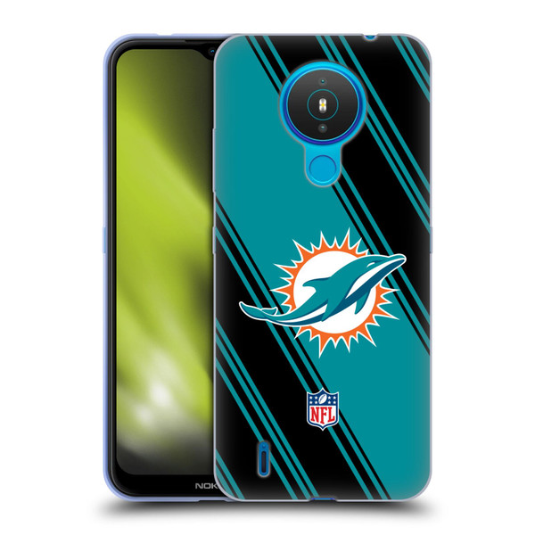 NFL Miami Dolphins Artwork Stripes Soft Gel Case for Nokia 1.4