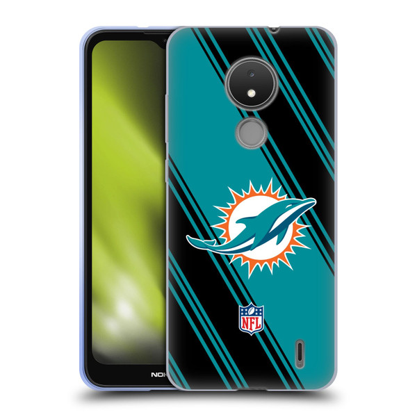 NFL Miami Dolphins Artwork Stripes Soft Gel Case for Nokia C21