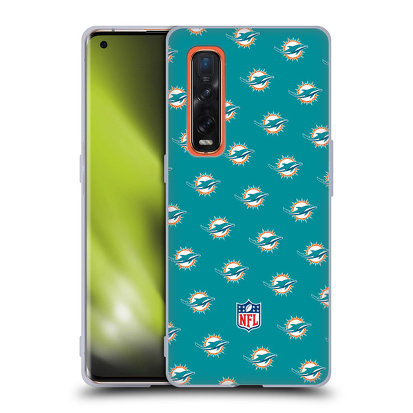 NFL Miami Dolphins Artwork Patterns Soft Gel Case for OPPO Find X2 Pro 5G