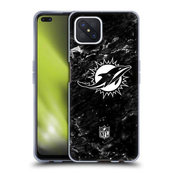 NFL Miami Dolphins Artwork Marble Soft Gel Case for OPPO Reno4 Z 5G