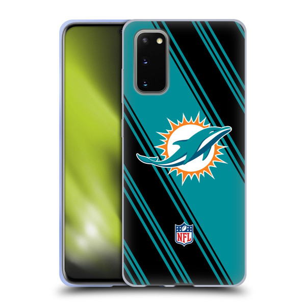 NFL Miami Dolphins Artwork Stripes Soft Gel Case for Samsung Galaxy S20 / S20 5G