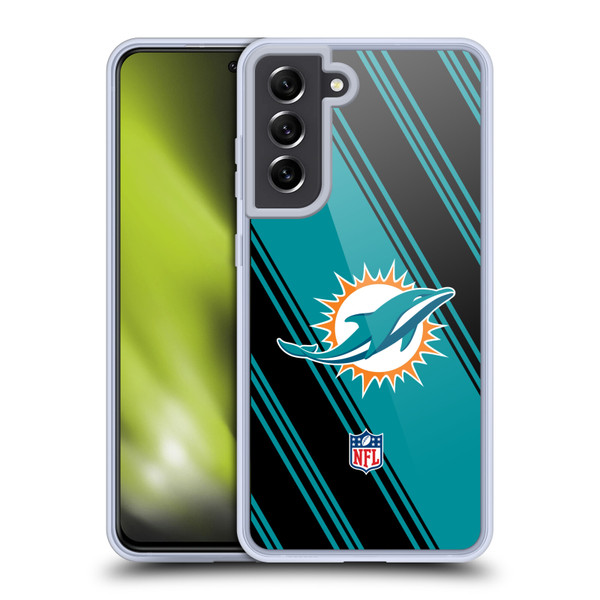 NFL Miami Dolphins Artwork Stripes Soft Gel Case for Samsung Galaxy S21 FE 5G NFL Miami Dolphins Artwork Stripes Soft Gel Case for Samsung Galaxy S21 FE 5G