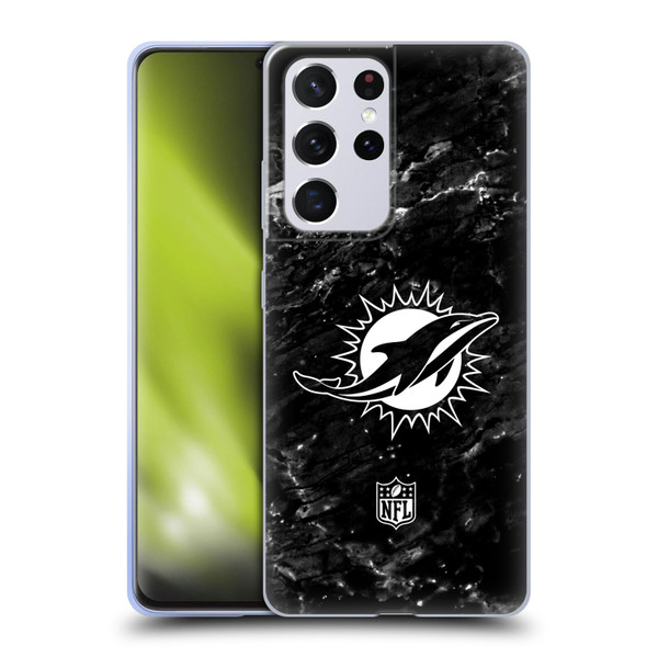 NFL Miami Dolphins Artwork Marble Soft Gel Case for Samsung Galaxy S21 Ultra 5G