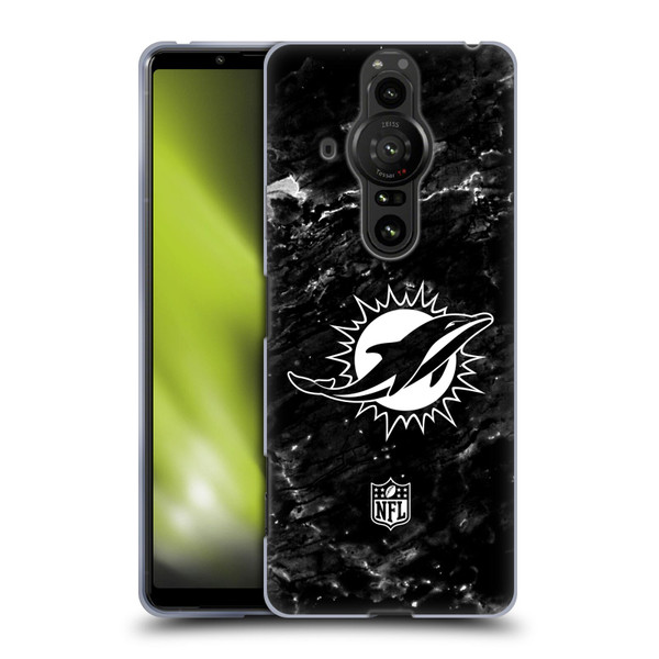 NFL Miami Dolphins Artwork Marble Soft Gel Case for Sony Xperia Pro-I