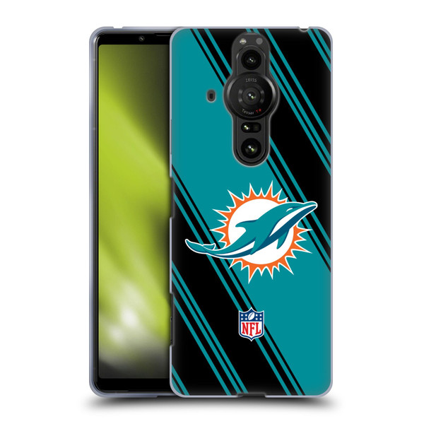 NFL Miami Dolphins Artwork Stripes Soft Gel Case for Sony Xperia Pro-I