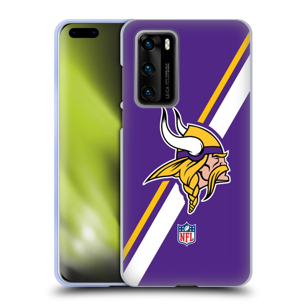 NFL Minnesota Vikings Logo Stripes Soft Gel Case for Huawei P40 5G