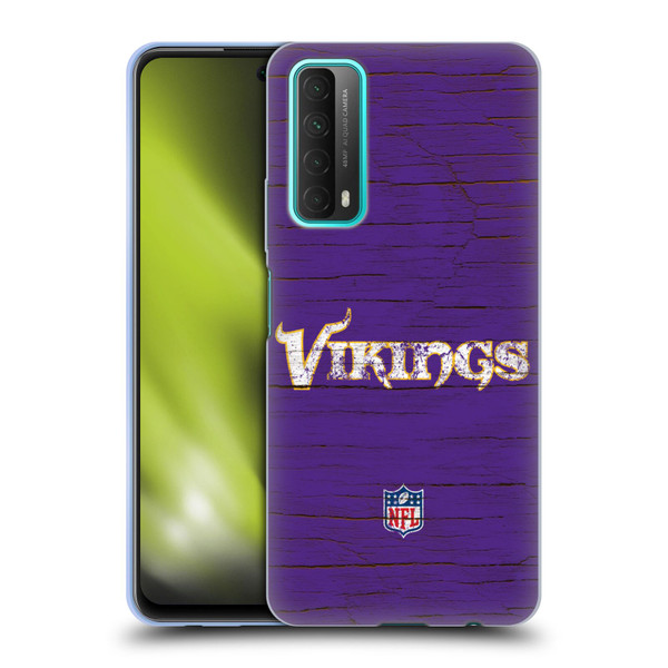 NFL Minnesota Vikings Logo Distressed Look Soft Gel Case for Huawei P Smart (2021)
