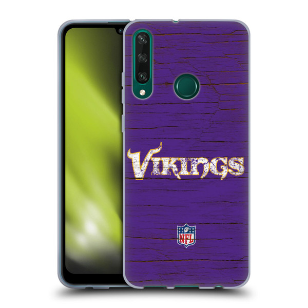 NFL Minnesota Vikings Logo Distressed Look Soft Gel Case for Huawei Y6p