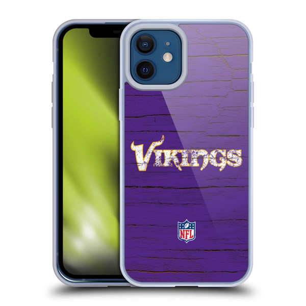 NFL Minnesota Vikings Logo Distressed Look Soft Gel Case for Apple iPhone 12 / iPhone 12 Pro