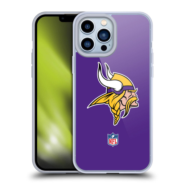 NFL Minnesota Vikings Logo Plain Soft Gel Case for Apple iPhone 13 Pro Max