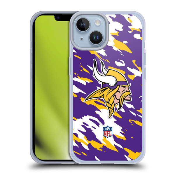 NFL Minnesota Vikings Logo Camou Soft Gel Case for Apple iPhone 14
